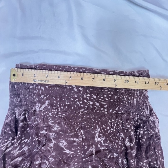 Olivaceous Womens Pants Small Wide Leg Rayon Elastic Waist Pull On Brown Boho - Picture 10 of 12